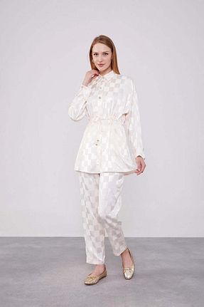 ست بالاتنه و پائین تنه حجاب نباتی زنانه اورسایز Levidor - کد 845392837