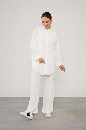 ست بالاتنه و پائین تنه حجاب نباتی زنانه اورسایز Levidor - کد 845392788