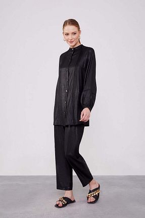 ست بالاتنه و پائین تنه حجاب مشکی زنانه اورسایز Levidor - کد 845392374