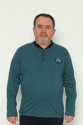 ست لباس راحتی سایز بزرگ آبی مردانه ساده Akasya - کد 728880692
