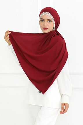 شال زرشکی زنانه کرپ Vent - کد 845416542