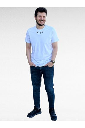 تیشرت سفید مردانه رگولار LavinTheMavi - کد 845410806