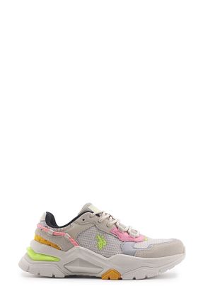 کفش اسنیکر بژ زنانه بند دار U.S. Polo Assn. - کد 845418665