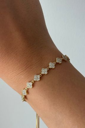 دستبند جواهر طلائی زنانه روکش طلا کد 845455011