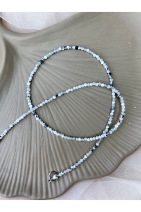گردنبند جواهر سفید زنانه سنگی کد 637170114