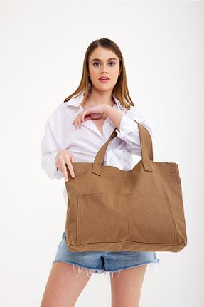 کیف دوشی قهوه ای زنانه پارچه ای Simfa - کد 684194267