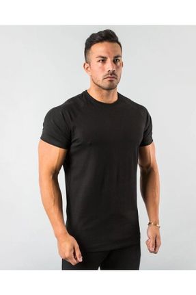 تی شرت مشکی مردانه رگولار یقه گرد تکی بیسیک کد 75498423