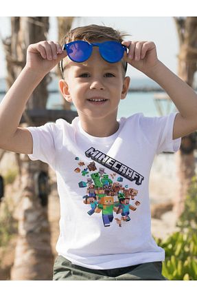 تیشرت سفید بچه گانه رگولار Minecraft - کد 280977698