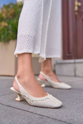 کفش پاشنه بلند کلاسیک بژ زنانه پاشنه ساده پاشنه متوسط ( 5 - 9 cm ) کد 827787420
