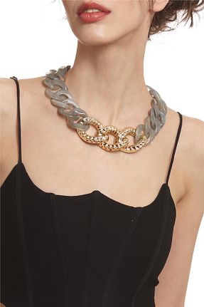 گردنبند جواهر طوسی زنانه اکریلیک LABALABA - کد 809458644