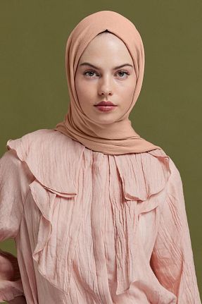 شال قهوه ای زنانه پنبه ای Qef - کد 829697045