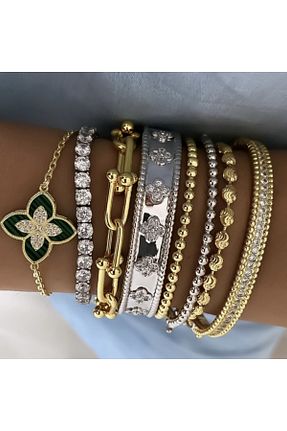 دستبند نقره زرد زنانه 925 عیار CAKA TAKI - کد 845602688