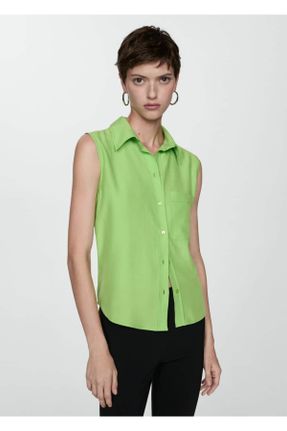 پیراهن سبز زنانه رگولار پارچه نساجی کد 825776087