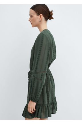 لباس سبز زنانه بافت رگولار آستین-بلند کد 807591393