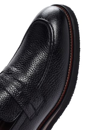 کفش کژوال مشکی مردانه چرم طبیعی پاشنه کوتاه ( 4 - 1 cm ) پاشنه ساده کد 803849600