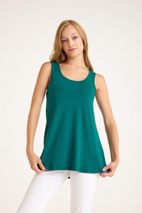 تی شرت سبز زنانه یقه U 3
