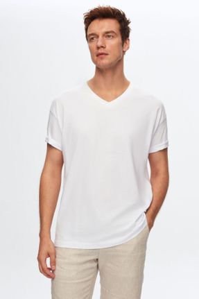 تی شرت سفید مردانه رگولار تکی کد 34885082