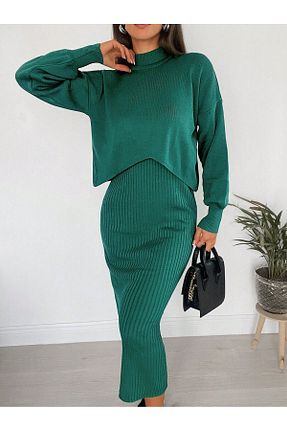 ست بالاتنه و پائین تنه سبز زنانه تریکو ATEMODAA - کد 796696137