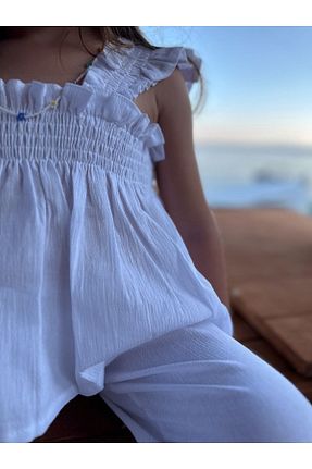 ست بالاتنه و پائین تنه سفید بچه گانه بافتنی EYC BABY - کد 740789614