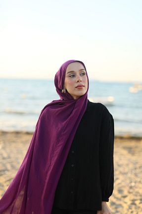 شال بنفش زنانه پنبه (نخی) کد 845614467