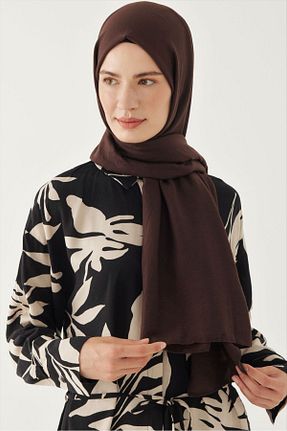 شال قهوه ای زنانه MİRSOY SCARF - کد 845620340