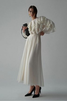 دامن سفید زنانه ساده MERİT FASHION - کد 845617604