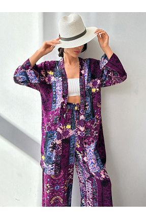 کیمونو و کافتان بنفش زنانه ویسکون forte bella - کد 811910777