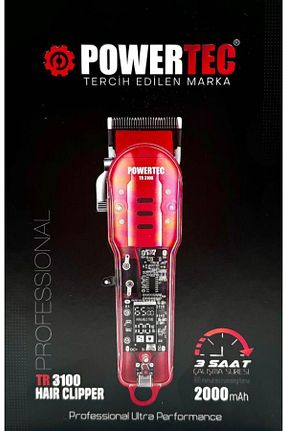 ماشین اصلاح صورت قرمز Şarjlı Powertec - کد 845795925