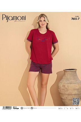 ست لباس راحتی زرشکی زنانه ساده Pijamoni - کد 845822176