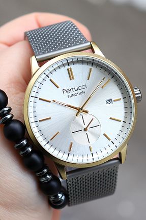 ساعت مچی طوسی مردانه فلزی Ferrucci - کد 35403188
