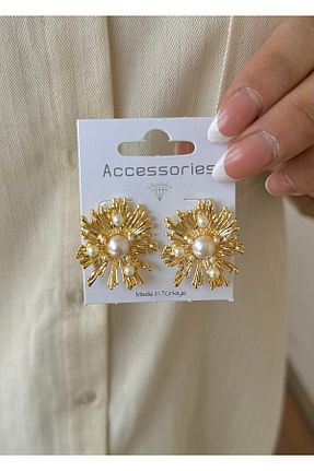 گوشواره جواهر سبز برنجی takıtarzım - کد 845847996