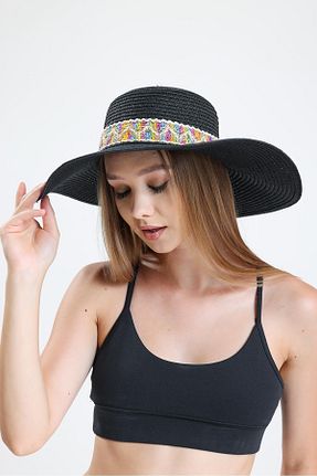 کلاه مشکی زنانه حصیر Saria Moda - کد 746589040