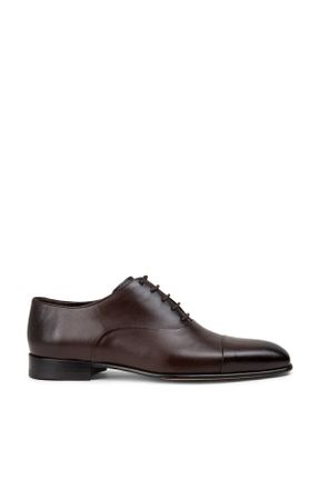 کفش کلاسیک قهوه ای مردانه چرم طبیعی پاشنه کوتاه ( 4 - 1 cm ) پاشنه ضخیم کد 824890158