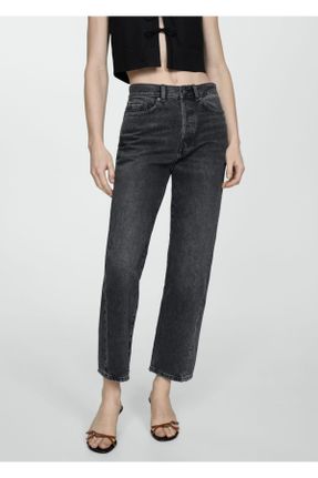 شلوار جین مشکی زنانه پاچه رگولار استاندارد کد 779605485
