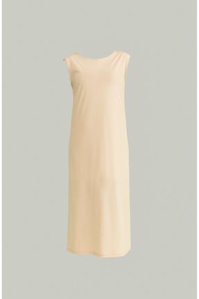 لباس بژ زنانه اورسایز بافت پلی استر کد 750659737