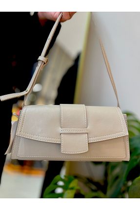 کیف دوشی بژ زنانه چرم مصنوعی Elegancia - کد 845614295