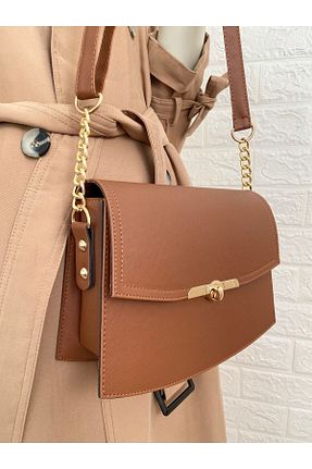 کیف دوشی قهوه ای زنانه چرم مصنوعی minola - کد 119169423
