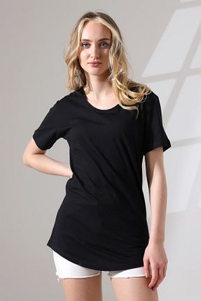 تیشرت مشکی زنانه اورسایز LITTLEMOON - کد 845791431