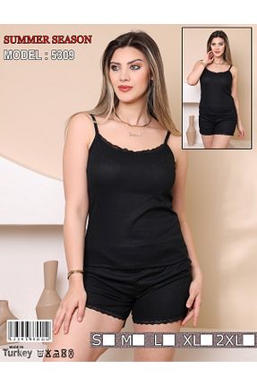 ست بالاتنه و پائین تنه مشکی زنانه بافت LITTLEMOON - کد 845794132