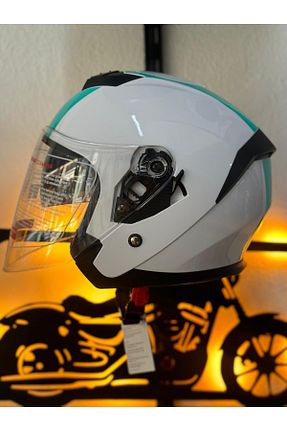 کلاه ایمنی موتور سواری سفید Açık Kasklar Kask - کد 845817222