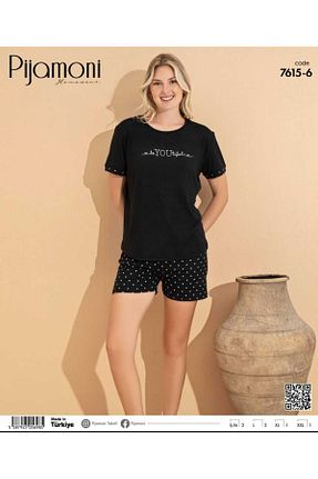 ست لباس راحتی مشکی زنانه ساده Pijamoni - کد 845824075