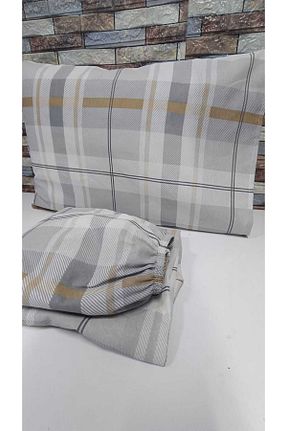 ست ملحفه دونفره طوسی کش دار Gasel Home - کد 845827811