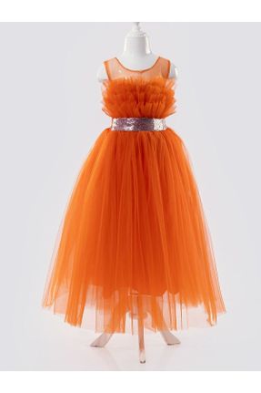 لباس نارنجی بچه گانه بافتنی تور رگولار کد 825878379