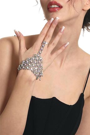 شاهمران جواهر طوسی زنانه روکش نقره LABALABA - کد 800055740