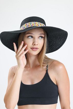 کلاه مشکی زنانه حصیر Saria Moda - کد 746589040
