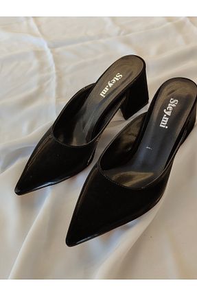 دمپائی مشکی زنانه چرم لاکی STEY Mİ - کد 845877850