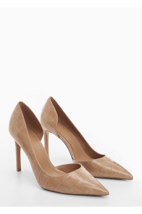 کفش پاشنه بلند کلاسیک بژ زنانه پارچه نساجی پاشنه نازک پاشنه کوتاه ( 4 - 1 cm ) کد 774074538