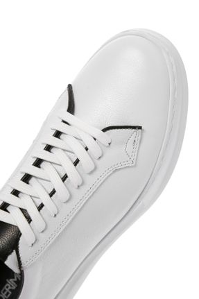 کفش اسنیکر سفید مردانه چرم طبیعی بند دار چرم طبیعی کد 810545158