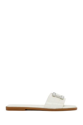 دمپائی سفید زنانه پاشنه ساده پاشنه کوتاه ( 4 - 1 cm ) کد 819473835