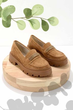 کفش لوفر قهوه ای زنانه پاشنه کوتاه ( 4 - 1 cm ) کد 658911196